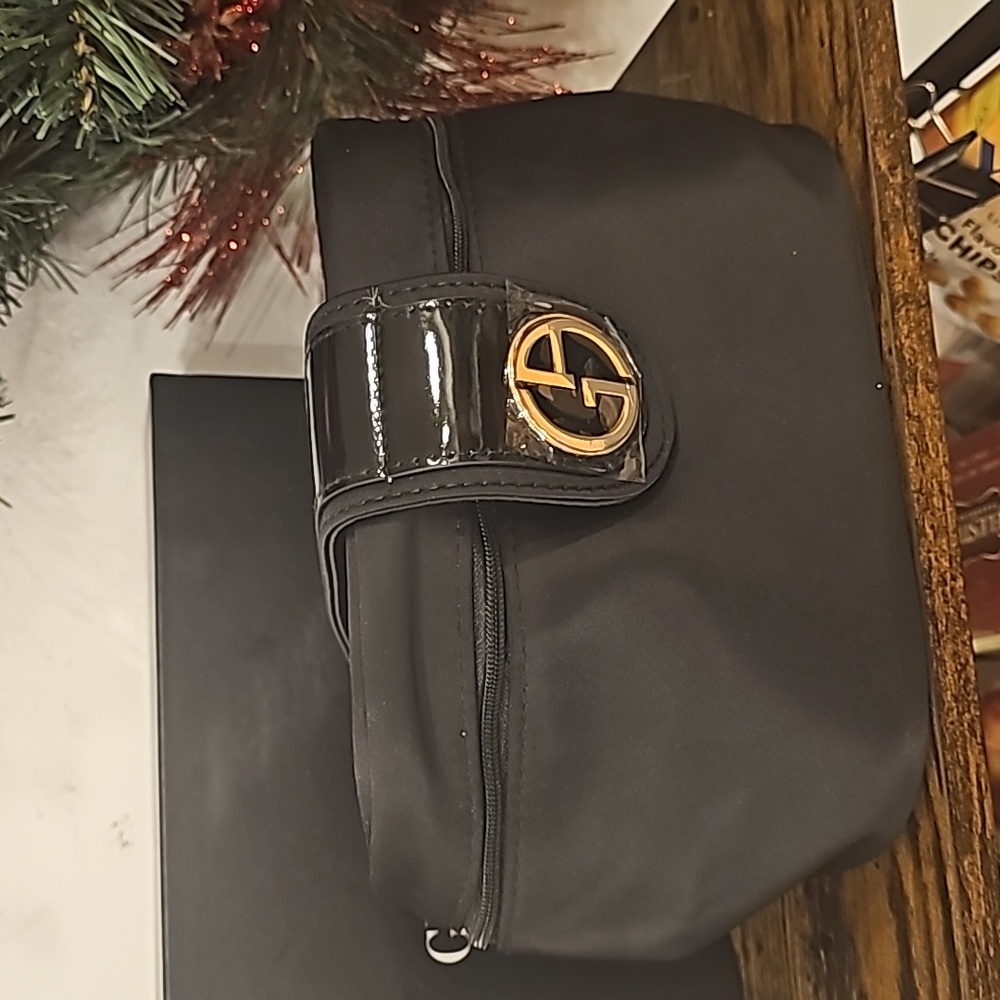 Gorgio Armani Black Train Soft Shell Cosmetic Bag - image 1